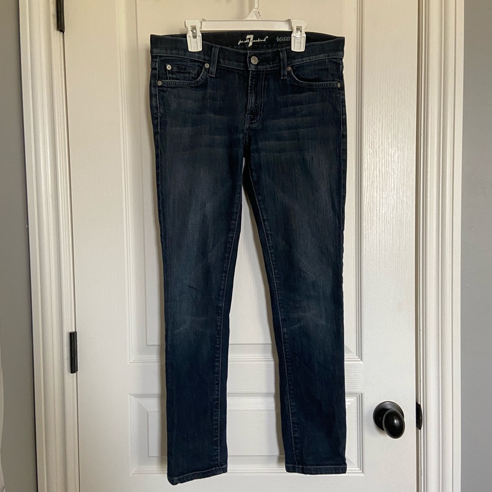 Dark blue denim jeans